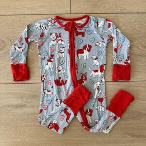 Little Sleepies Gray Furever Valentine Zippy, 3-6M